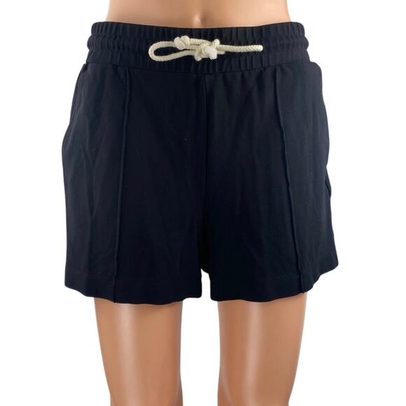 Ann Taylor LOFT Black Drawstring High Waisted Pleated Casual Mini Shorts Size S - Picture 1 of 5
